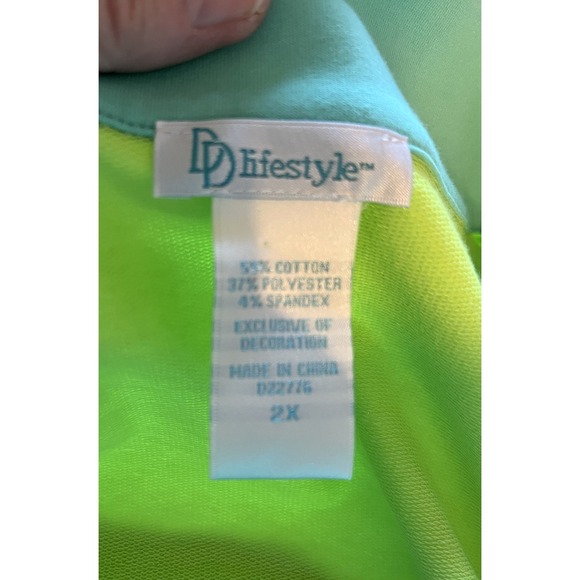 DD Lifestyle Womens Sleeveless Full Zip Vest 2X Teal Lime Activewear Teacher - Picture 8 of 9